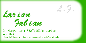 larion fabian business card
